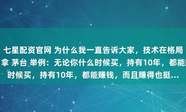 七星配资官网 为什么我一直告诉大家，技术在格局面前：“一文不值！”拿 茅台 举例：无论你什么时候买，持有10年，都能赚钱，而且赚得也挺...